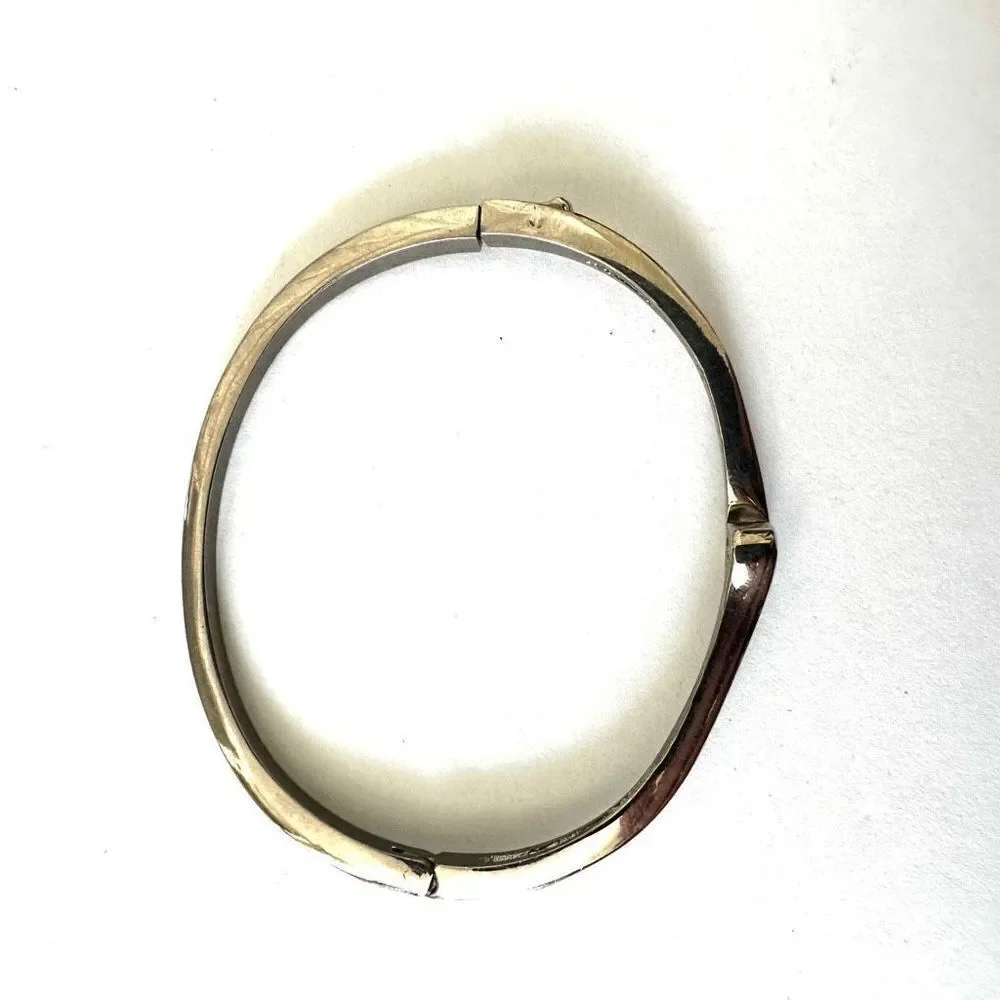 Silver tone rhinestone bangle bracelet